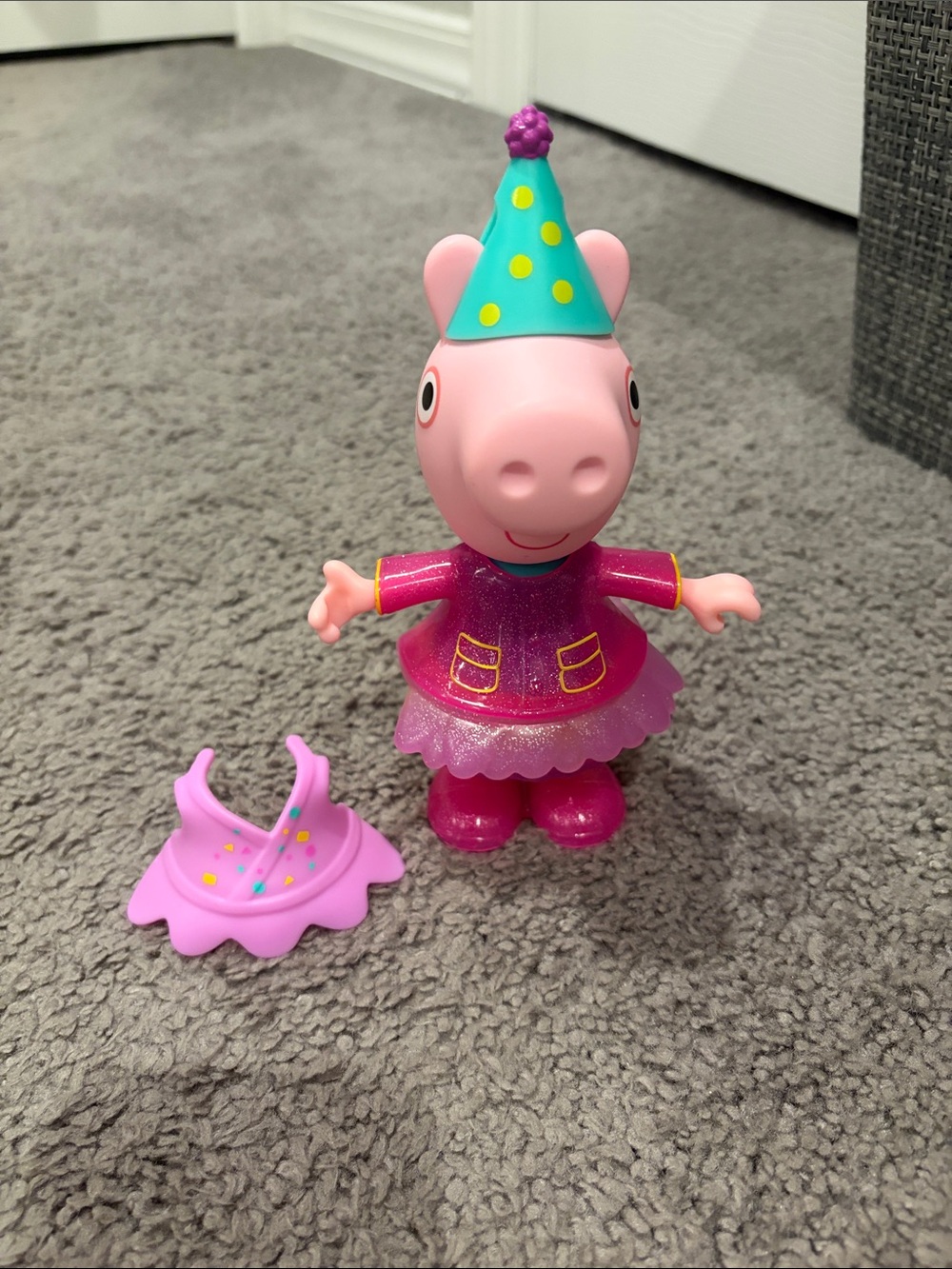 Peppa Pig Pink Figure with Teal Polka-Dot Party Hat